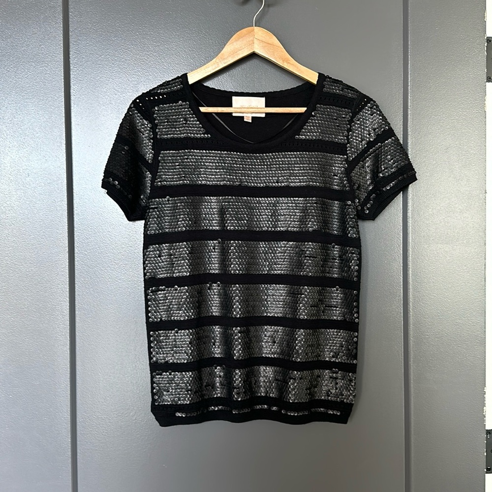 Sequined black top
